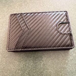 Minimal Carbon Fiber Card Holder Wallet - Dark Brown